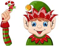 miysneirn christmas rear wiper decals: short hat elf smile waving arm - 3d animated waterproof vinyl car sticker logo