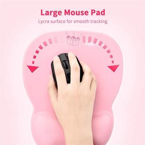 img 2 attached to Ergonomic Gaming Mouse Pad for Laptop at Internet Cafe, Home & Office - Non-Slip Silicone Base & Wrist Support Gel Rest - Pink MP04PN