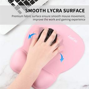 img 1 attached to Ergonomic Gaming Mouse Pad for Laptop at Internet Cafe, Home & Office - Non-Slip Silicone Base & Wrist Support Gel Rest - Pink MP04PN