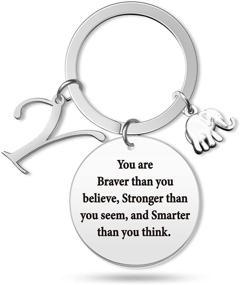 img 4 attached to 🐘 G Ahora Elephant Keychain Initial Braver Men's Accessories: Stylish and Symbolic Key Ring for Men