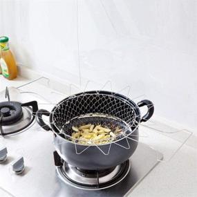 img 1 attached to Multi-Function Foldable Fry Basket: Versatile Stainless Steel Cook 🍳 Tool for Poaching, Boiling, Deep Frying, Fruit and Vegetable Rinsing/Washing