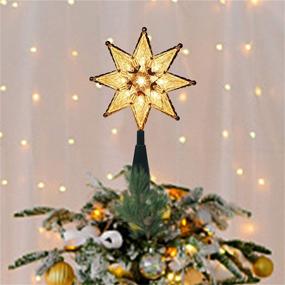 img 2 attached to 🎄 Clear 8-Point Star Twinkle Star Christmas Tree Topper with 10 Incandescent Fairy MiniLights - Holiday Xmas Tree Decorations