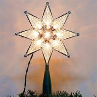🎄 clear 8-point star twinkle star christmas tree topper with 10 incandescent fairy minilights - holiday xmas tree decorations logo