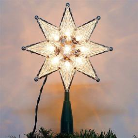 img 4 attached to 🎄 Clear 8-Point Star Twinkle Star Christmas Tree Topper with 10 Incandescent Fairy MiniLights - Holiday Xmas Tree Decorations