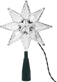 img 3 attached to 🎄 Clear 8-Point Star Twinkle Star Christmas Tree Topper with 10 Incandescent Fairy MiniLights - Holiday Xmas Tree Decorations