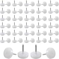 🪑 pack of 100 white nylon slider glides for chair and table legs, furniture feet with nail protectors, 18mm nail pads for chair legs, nylon chair glides logo