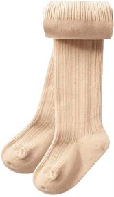 img 4 attached to 👧 CHUNG Stretchy Toddler Stockings in Black with White and Grey - Girls Clothing