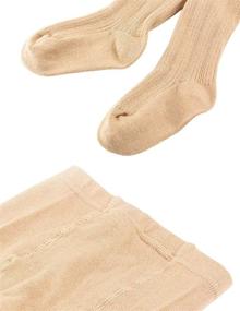 img 2 attached to 👧 CHUNG Stretchy Toddler Stockings in Black with White and Grey - Girls Clothing