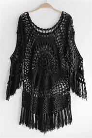 img 1 attached to CUPSHE Womens Fringe Sleeve Crochet Women's Clothing