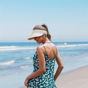 img 3 attached to 👒 Stylish Straw Hats for Women - Beach Essentials: Visor Hats, Sun Hats & More!