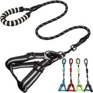 🐾 jecikelon dog leash harness set: comfortable padded handle, night safety reflective training leash & adjustable harness (black, s) logo