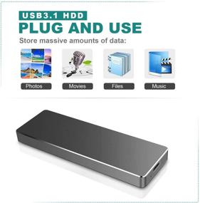 img 1 attached to 💻 2TB Portable External Hard Drive, Type-C/USB 2.0 HDD for Mac Laptop PC - Black (2tb)
