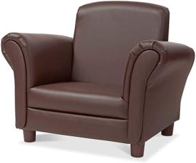 img 3 attached to 🪑 Melissa & Doug Chocolate Brown Faux Leather Kids Armchair (Children's Furniture, 23"L x 17.5"W x 18.3"H)