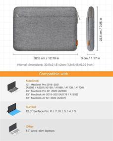 img 3 attached to 👝 Inateck Laptop Sleeve Case | 12.3-13 Inch Laptops | MacBook Pro 13 Inch (2016-2021) Retina/MacBook Air M1 (2019-2021) | Surface Pro X/7/6/5/4/3 12.3 Inch | Gray