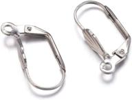 📏 100pcs 304 stainless steel lever back hoop earrings with open loop - perfect for earring jewelry making - hoop earrings size: 19x11x4.5mm logo