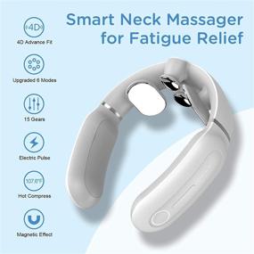 img 1 attached to 💆 Cahot Cordless Smart Neck Massager with Heat, 6 Modes and 4 Trigger Points, Remote Control, Perfect for Men, Women, and Seniors - Neck and Shoulder Massager