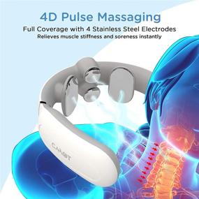 img 3 attached to 💆 Cahot Cordless Smart Neck Massager with Heat, 6 Modes and 4 Trigger Points, Remote Control, Perfect for Men, Women, and Seniors - Neck and Shoulder Massager