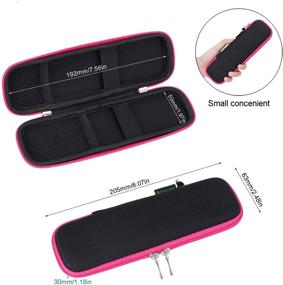 img 2 attached to 🖊️ Apple Pencil Case Holder - Rugged Shell Pencil Holder for Apple Pencil, Fountain Pens, Ballpoint Pens, and Stylus Pens - Black/Hot Pink