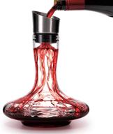 🍷 wine decanter with built-in aerator pourer - red wine carafe, lead-free crystal glass - hand-held wine aerator - perfect wine gift and accessories logo