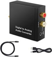 🎧 airlxf analog to digital audio converter - digital to analog converter dac for hdtv, blu ray, hd dvd, apple tv - optical spdif to rca converter with 3.5mm jack audio adapter logo