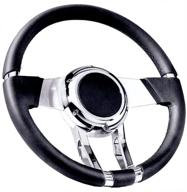 flaming river fr20150: sleek black waterfall steering wheel for optimal control logo