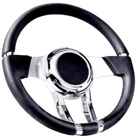 img 1 attached to Flaming River FR20150: Sleek Black Waterfall Steering Wheel for Optimal Control