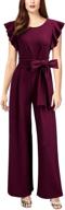 knitee women's ruffle shoulder high waist jumpsuits, rompers & overalls: trendy and flattering fashion must-haves logo