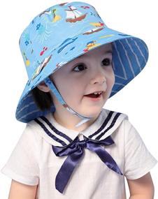 img 4 attached to LLmoway Kids Bucket Sun Hat UPF50+ Baby Toddler Wide Brim UV Protection Play Hat