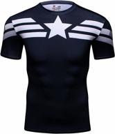 🏃 compression sports shirt for men, red plume film super-hero series, short sleeve tee, ideal for running logo