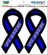 graphics and more support law enforcement thin blue line ribbon - police magnet set for cars, refrigerators, and lockers logo