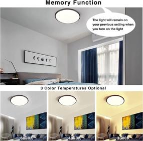 img 2 attached to 🔆 Versatile 24W LED Dimmable Flush Mount Ceiling Light: Remote Control, Color Changing, Timer – Perfect for Bedroom, Dining Room, Kitchen