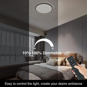 img 1 attached to 🔆 Versatile 24W LED Dimmable Flush Mount Ceiling Light: Remote Control, Color Changing, Timer – Perfect for Bedroom, Dining Room, Kitchen