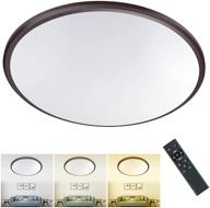 🔆 versatile 24w led dimmable flush mount ceiling light: remote control, color changing, timer – perfect for bedroom, dining room, kitchen логотип