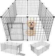 🐾 emyssa small pet puppy playpen with gate and foldable design - indoor/outdoor dog pen kennel measuring 42‘’x28‘’/35.4‘‘x53.1‘‘ - play yard 17.7‘‘ tall for small-sized dogs, puppies, rabbits, guinea pigs, and turtles - 10 panel configuration logo