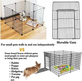 img 1 attached to 🐾 EMYSSA Small Pet Puppy Playpen with Gate and Foldable Design - Indoor/Outdoor Dog Pen Kennel measuring 42‘’x28‘’/35.4‘‘x53.1‘‘ - Play Yard 17.7‘‘ Tall for Small-Sized Dogs, Puppies, Rabbits, Guinea Pigs, and Turtles - 10 Panel Configuration