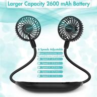 🌀 amacool neck fan: 2600mah battery operated neckband fan for hot flashes - 6-speed hand-free wearable fan for home, office, travel, and sports (black) logo