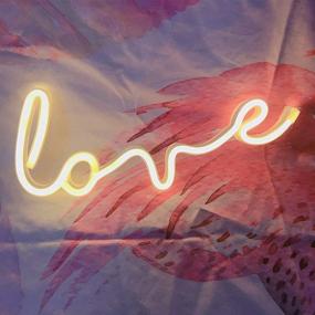 img 2 attached to QiaoFei Neon Art Love Signs - LED Love Kids Gift-Decorative Marquee Sign for Wall Room Wedding Party Bar Pub Hotel Beach Recreational (Warm White)