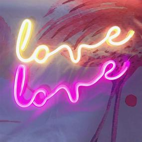 img 1 attached to QiaoFei Neon Art Love Signs - LED Love Kids Gift-Decorative Marquee Sign for Wall Room Wedding Party Bar Pub Hotel Beach Recreational (Warm White)