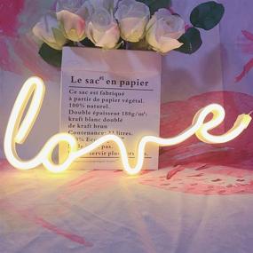 img 4 attached to QiaoFei Neon Art Love Signs - LED Love Kids Gift-Decorative Marquee Sign for Wall Room Wedding Party Bar Pub Hotel Beach Recreational (Warm White)