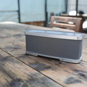 img 1 attached to 🔊 iDeaUSA Wireless Bluetooth Speaker: Powerful 2.1 Channel Sound System with 10W Subwoofer and Built-in Microphone - Silver
