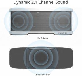 img 2 attached to 🔊 iDeaUSA Беспроводной Bluetooth динамик: Мощная звуковая система 2.1 канала с 10-ватным сабвуфером и встроенным микрофоном - серебристый