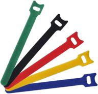 🔗 attmu 50 pcs reusable fastening cable ties, 6-inch hook and loop cord ties - microfiber cloth, c-multicolored logo
