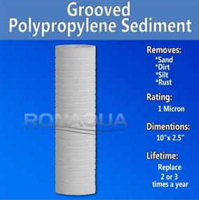 img 3 attached to 🌊 Ronaqua 10"x 2.5" Grooved Sediment Water Filter Cartridge: 25 Pack, 1 Micron, Four-Layer Filtration for Sand, Dirt, Silt, Rust - Polypropylene Quality