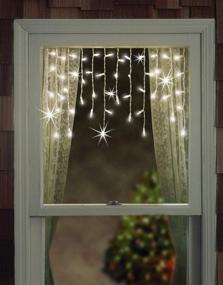 img 3 attached to Tupkee Shimmering Twinkle Window Icicle Lights - 3 Feet (0.91m), 50 Clear Incandescent Christmas Indoor Twinkle Icicle Lights for Festive Decor