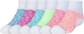 img 2 attached to 6-Pack Gold Toe Girls Wavy Athletic Quarter Socks with Arch Support for Better Comfort