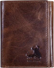 img 4 attached to 🐂 Premium Bull Armour Trifold Genuine Leather Wallet: Durability Meets Elegance