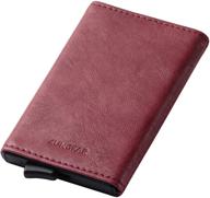 effortless organization: lungear automatic credit card holder in brown logo