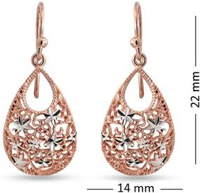 img 2 attached to 💎 Turkish Tear-Drop Diamond-Cut Sterling Silver Earrings by LeCalla – Ideal for Teen Women