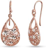 💎 turkish tear-drop diamond-cut sterling silver earrings by lecalla – ideal for teen women logo