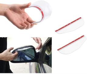 img 2 attached to 🌧️ Enhance Your Visibility with EKIND 2 Set Rear View Mirror Visor Rain Guard for Cars, Trucks, and SUVs - Transparent+ Black Transparent